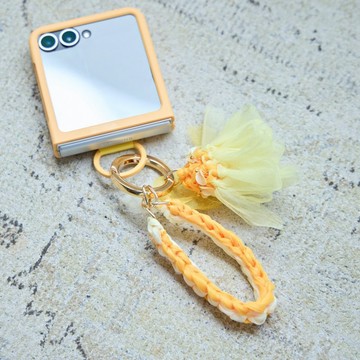 「咲き編み」花朵吊飾 | 鏡面花（含羞草）