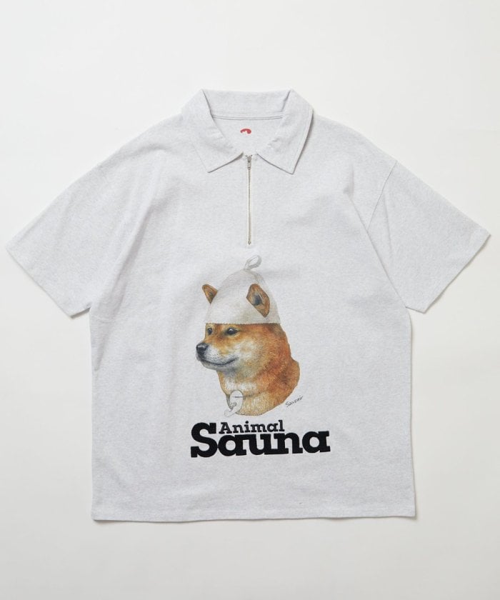 SAUVENIR ／サウべニア ／柴犬/アニマル/サウナ/ハーフジップ S/S TEE