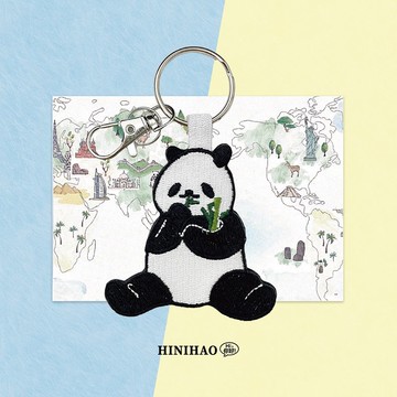 雙面刺繡鑰匙圈-熊貓