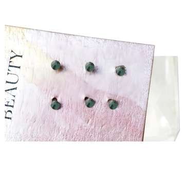 耀眼美人 迷你鋯石鑽 鈦鋼耳環 Set  藍寶