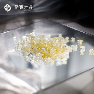 【消磁巴西黃水晶碎石100g】天然 消磁 消磁 白水晶碎石 聚寶水晶
