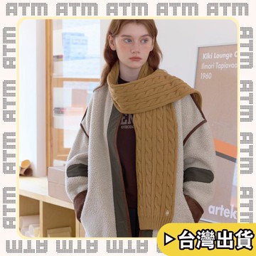 🔥臺灣出貨🔥可開發票✅輕飾時光韓國訂單2026新款刺繡LOGO麻花小圍巾厚實保暖純色百搭顯白軟糯護