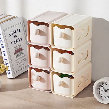 桌面收納盒化妝品抽屜式抽屜收納文具整理盒塑料置物架梳妝檯神器