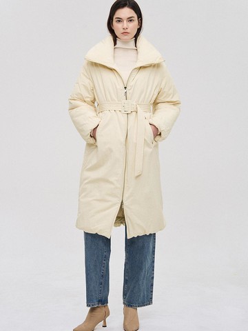 (PW2E9WOT200NCR) Belted Long Padded Outerwear