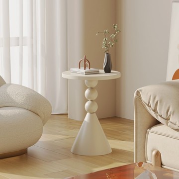 北歐輕奢沙發邊幾奶油風小茶几可移動客廳圓桌子網紅床頭邊桌 雙11全館免運