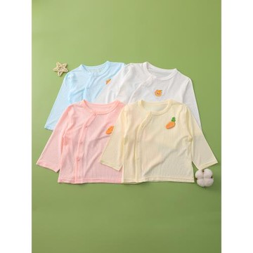 0-1歲新生嬰兒薄款長袖上衣夏季空調服男女寶寶莫代爾睡衣春秋裝