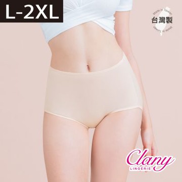 【台灣製】絲蛋白高腰包臀內褲 L-Q(2XL)｜環保染劑加大尺碼 親膚低敏感包覆 2189 燕麥膚【可蘭霓Clany】