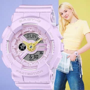 CASIO 卡西歐 Baby-G 甜美時尚雙顯手錶 學生錶(BA-110AH-6A)