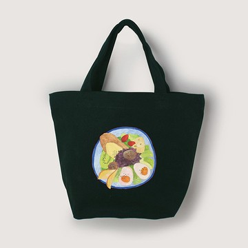 【插畫款】便當2號 | 深墨綠黑小托特_便當系列