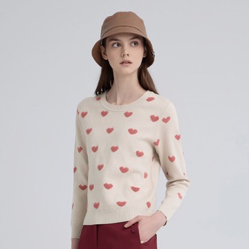 ILEY伊蕾 愛心滿版縲縈針織上衣(淺粉；M-2L)