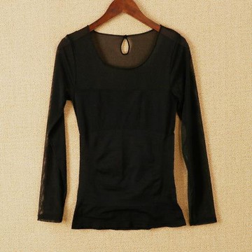 束身塑身衣收腹束腰保暖內衣打底衫網紗長袖超薄包胸03007緊身女