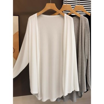 中長款莫代爾防曬開衫披肩空調衫女春夏新款時尚寬松上衣薄外套潮