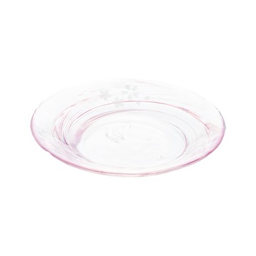 ADERIA GLASS 津輕系列 手作玻璃櫻花和菓子點心盤  16.8 x 2.9cm  櫻花  1個