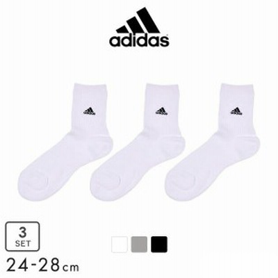 10％OFF アディダス adidas クルー丈ソックス リブ刺繍 三足組 メンズ