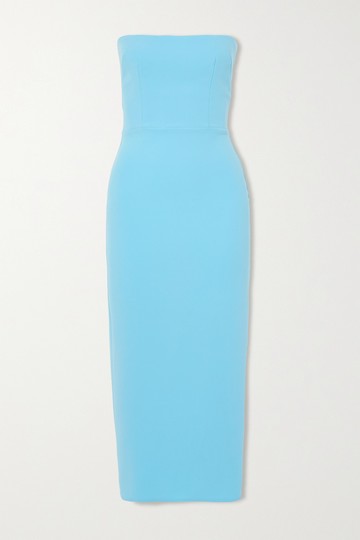 Alex Perry - Callan Strapless Stretch-crepe Midi Dress - Light blue - UK 16