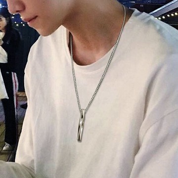 網紅螺旋項鏈男士ins冷淡風潮男吊墜個性嘻哈學生鈦鋼掛件裝飾品