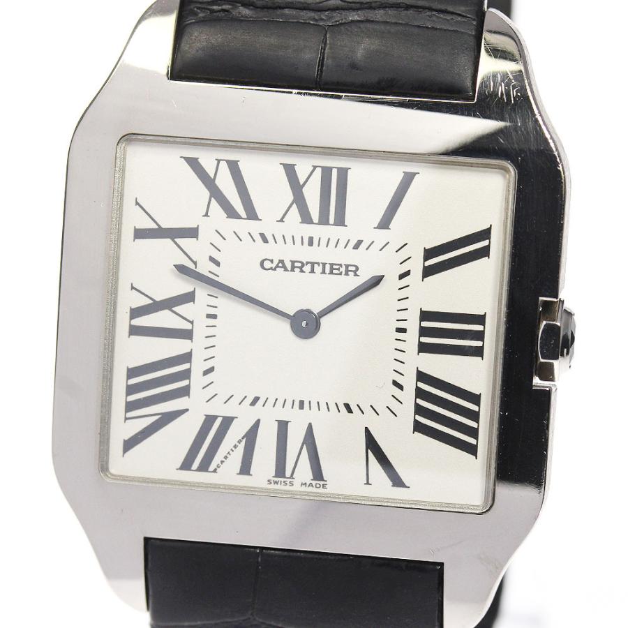 ☆美品 【CARTIER】カルティエ サントスデュモンLM K18WG W2007051 手巻き メンズ_720644