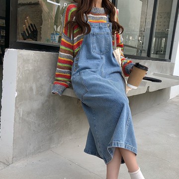 ZUCA”S - 牛仔背帶裙長裙 - A-2330