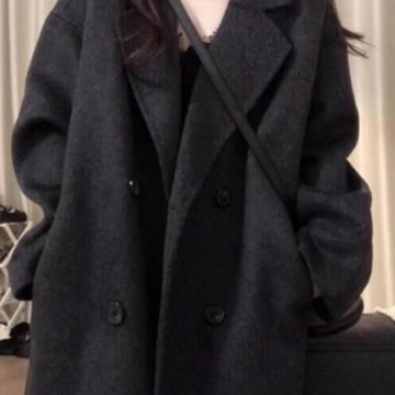 黑色羊毛羊絨大衣女小個子2024秋冬季赫本風氣質中長款毛呢外套新