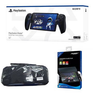 【SONY】PlayStation Portal Portal掌機-黑色+鋼化膜二片裝+Portal掌機收納包