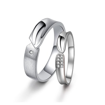 情侶.結婚對戒 鑽石白鋼 扭轉公式