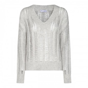 Brunello Cucinelli - Grey Wool Knitwear S