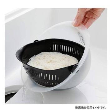 asdfkitty*日本製 貝印 黑色貓咪洗菜盆/180度旋轉瀝水籃/蔬果籃/計量盆/料理盆/水果籃-直接上桌好看-正版