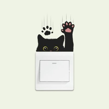 【MR.ZAKKA】創意萬用裝飾貼紙-動物主題 頑皮小黑貓抓痕 居家布置 DIY可移式壁貼 無痕壁貼 牆貼