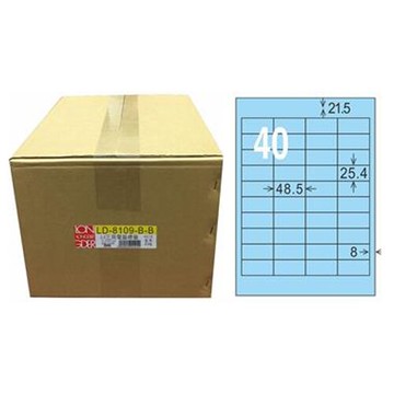【龍德】A4三用電腦標籤 25.4x48.5mm 淺藍色 1000入 / 箱 LD-8109-B-B