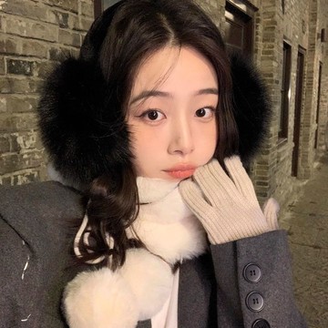 艾米戀 狐狸白色耳套 保暖可愛耳罩 護耳冬季防凍防寒 毛絨耳包