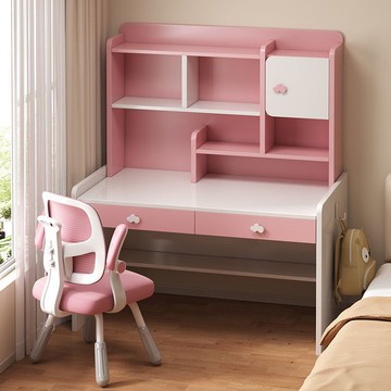 免運 學習桌 小學生學習桌 實木學習桌兒童書桌書架一體小學生臥室寫字桌椅套裝家用升降課桌 可開發票 全館五折 工廠現貨直銷 新品特價 b9086