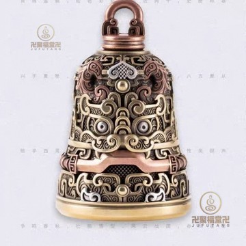 🙏🏻已開光過爐🙏🏻國風 文玩 道敎法器 開運 【獅咬劍鈴鐺】青銅帝國汽車掛件高級感車內掛飾車載銅鈴吊墜-X