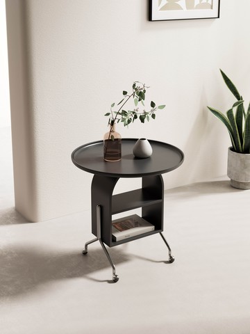 免運速發開發票 意式極簡迷你小茶幾黑色沙發邊幾客廳收納角幾設計師簡約儲藏茶桌