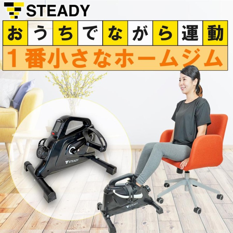 ミニフィットネスバイク 足元 静音 小型 [1年保証] STEADY(ステディ