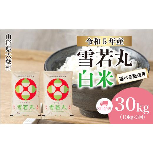 ふるさと納税 山形県 大蔵村 令和5年産 大蔵村 雪若丸  定期便 30kg（10kg×1カ月間隔で3回お届け） ＜配送時期指定可＞