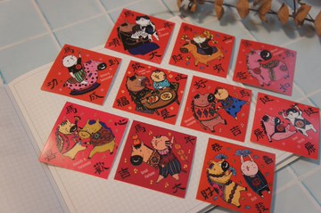 馬年春聯貼紙 10入 防水貼紙 過年 春節 台灣插畫原創