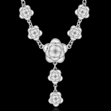 鍍銀項鍊 吊墜-精美玫瑰花生日母親節禮物女飾品73ch51【獨家進口】【米蘭精品】