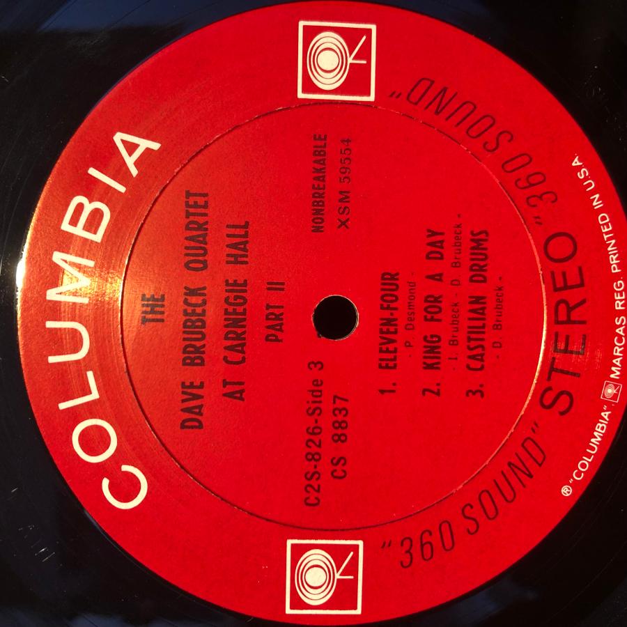 The Dave Brubeck Quartet   At Carnegie Hall 2LP  Columbia