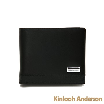 【金安德森】BRAND 左右翻子母短夾-黑色