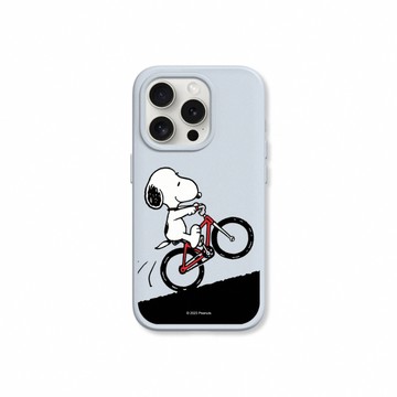 RHINOSHIELD iPhone 15/Plus/Pro/Pro Max SolidX MagSafe兼容 強化吸震緩衝防摔磁吸手機殼｜Snoopy史努比-騎腳踏車