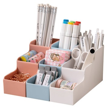 FL生活+ 階梯式桌上文具妝品收納盒(3色可選/A-172)