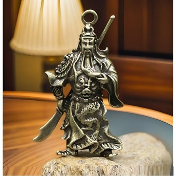 🔥黃銅威武關公 武財神關羽 帶刀關羽斬小人 關二爺 關公 恩主公 關雲長 開運招財🔥吊墜 墜子 黃銅掛件