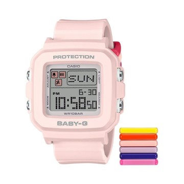【CASIO 卡西歐】BABY-G+PLUS 系列 俏皮趣味電子錶款 粉色 BGD-10L-4_39mm