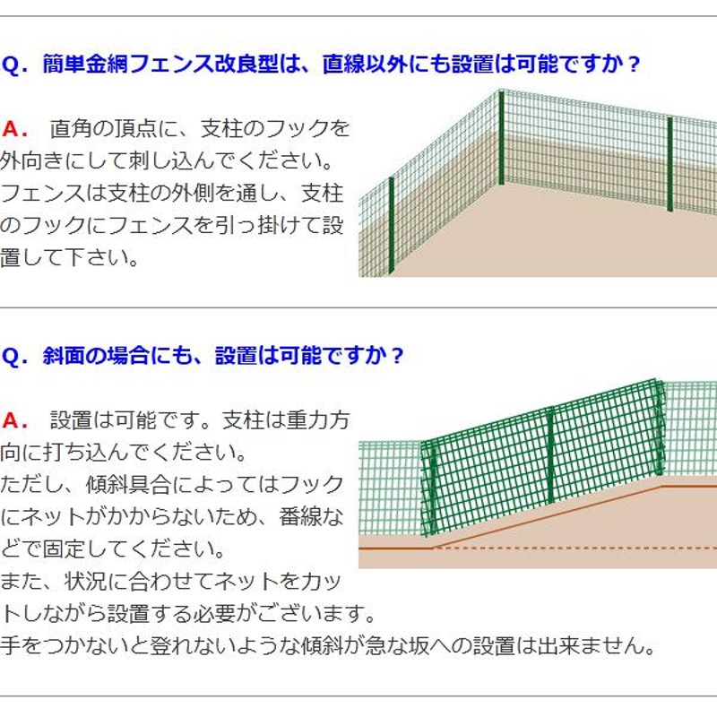 簡単金網フェンス 改良型 1500 ネット+支柱セット 屋外 柵 家庭菜園 畑