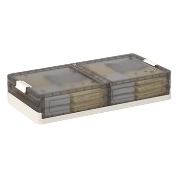 FAmILyLIFE 生活 極簡風可疊加附輪折疊雙掀蓋收納箱 基本款  霧黑  40.5cm