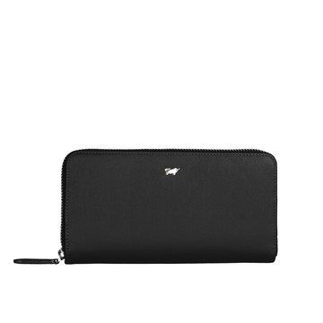 BRAUN BUFFEL 台灣總代理 HOMME-M 12卡拉鍊長夾-黑色/BF306-602-BK