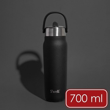 《S well》美國 Explorer不鏽鋼吸管保溫瓶-曜石黑700ml-- swell水壺保溫杯 保冷保冰杯 運動水壺 手搖飲 環保杯 便攜杯 咖啡杯 隨行杯 手提提把