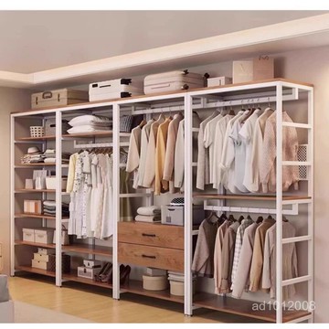 【臺灣熱賣 優選品質】衣櫃家用金屬臥室開放式組閤步入衣帽間衣帽架落地加固掛衣架架子