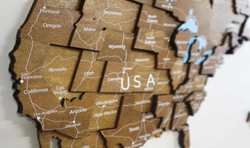 科爾多瓦詳細 3D 木製世界地圖