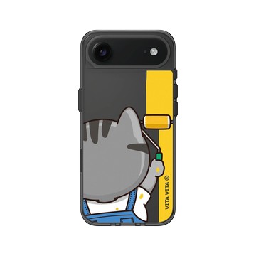 iPhone Air Clear (相機按鈕) 酷墨灰 - VITA VITA．塔仔是隻貓 - 刷完才能回家款